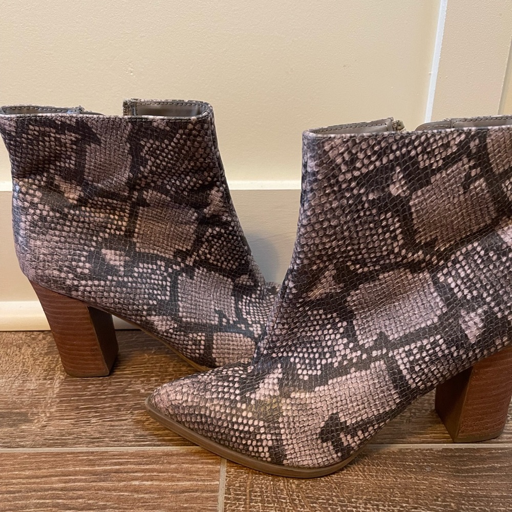 Snake skin booties